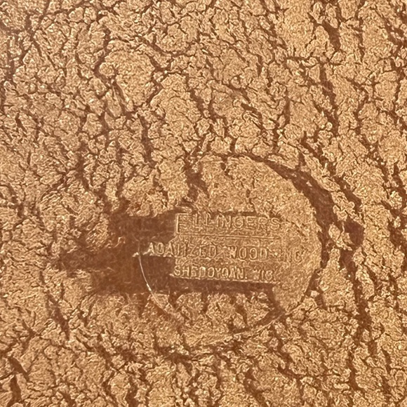 FINAL PRICE MCM ELLINGERS Agatized Wood Serving Bowl Cut Out Handles - Picture 3 of 3